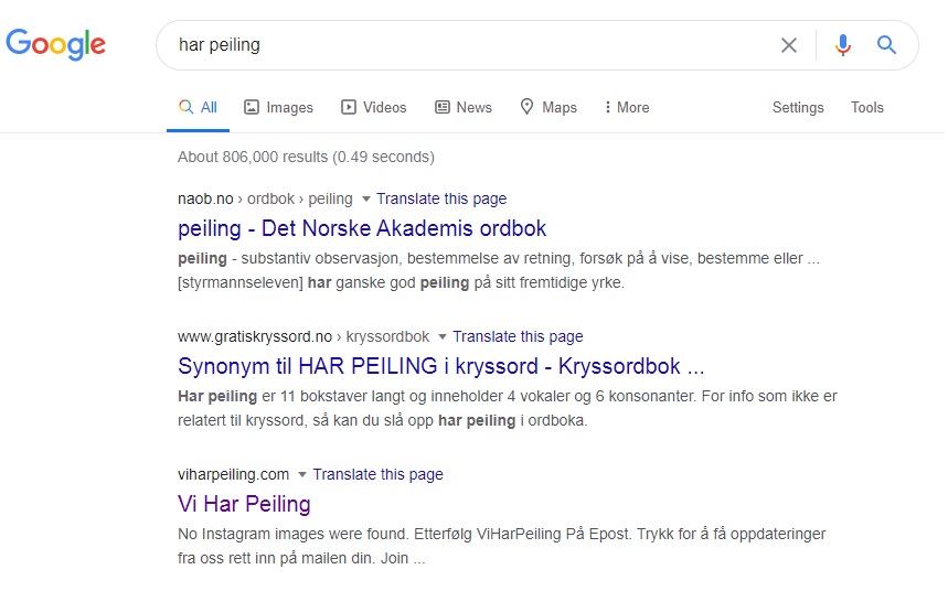 Ja, vi har faktisk&nbsp;peiling.